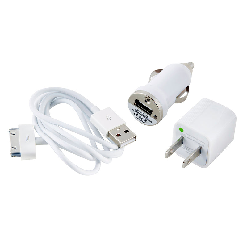 White Ultralast 3 In 1 Charger for 
 
 iPhone 1st generation 3G,3GS,4 & 4S & more!