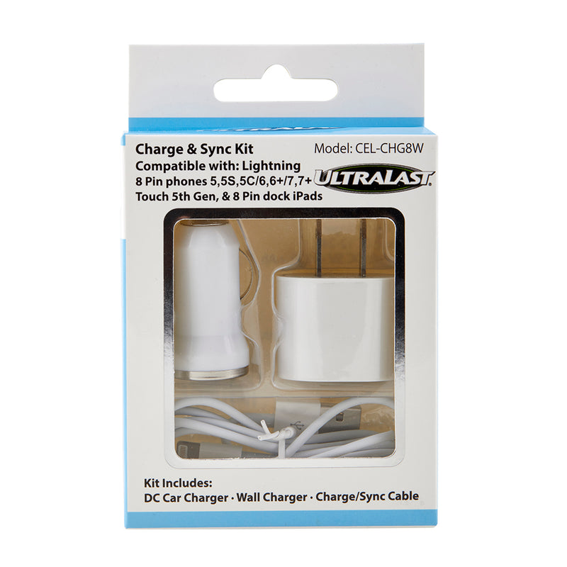 White Ultralast 3 in 1 Charger iPhone 5,5S,5C,6,6 Plus, 6S, 6S Plus
 
  & more!