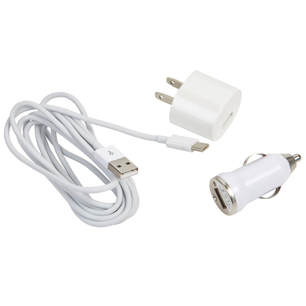 White 6 Foot Ultralast 3 in 1 Charger for USB-C and more!