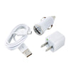 White Ultralast 3 in 1 Charger for USB Micro and more!