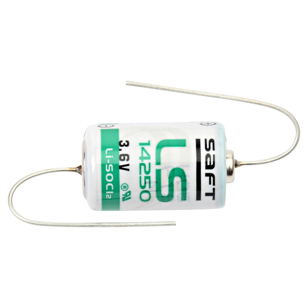 Saft LS14250 3.6V 1/2 AA Lithium Battery With Axial Leads