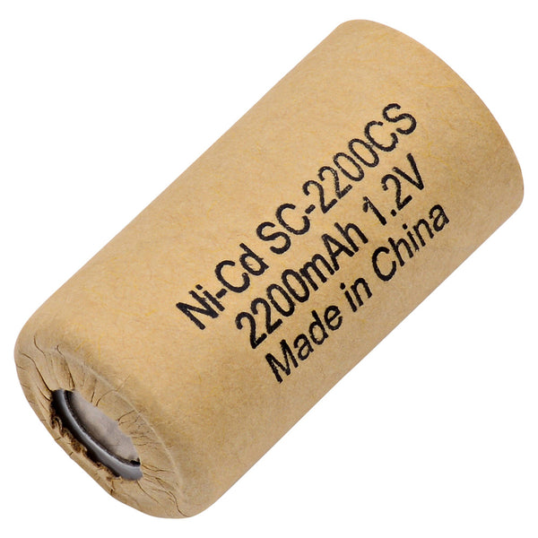 Sub C 2200 mAh NiCd Cardboard Sleeve Battery