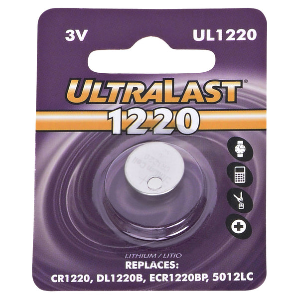 Ultralast CR1220 Lithium Coin Cell Battery