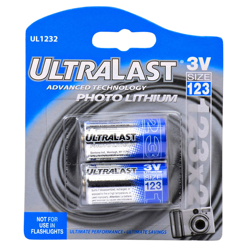 Ultralast 2 Pack of CR123A 3V Lithium Battery