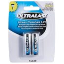 2 Pack of Ultralast LiFePO4 14430 Size Rechargeable Battery