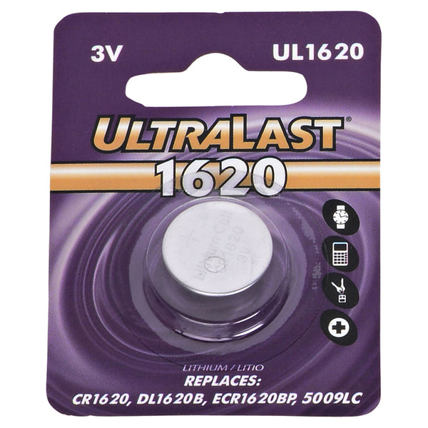 Ultralast CR1620 Lithium Coin Cell Battery