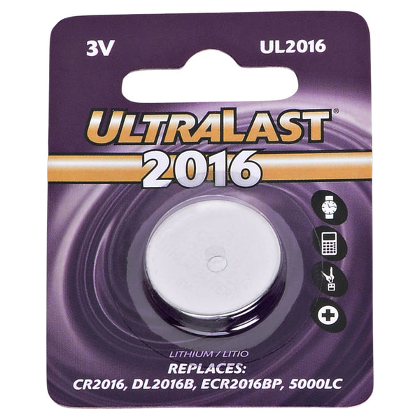 Ultralast CR2016 Lithium Coin Cell Battery