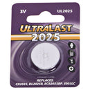 Ultralast CR2025 Lithium Coin Cell Battery