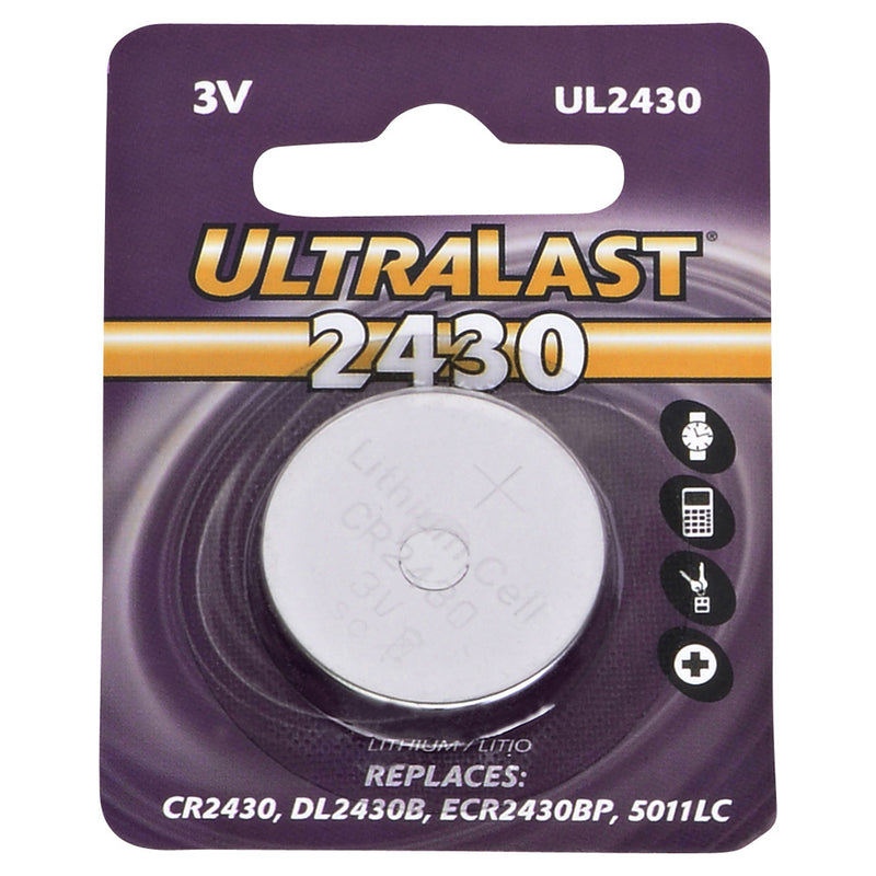 Ultralast CR2430 Lithium Coin Cell Battery