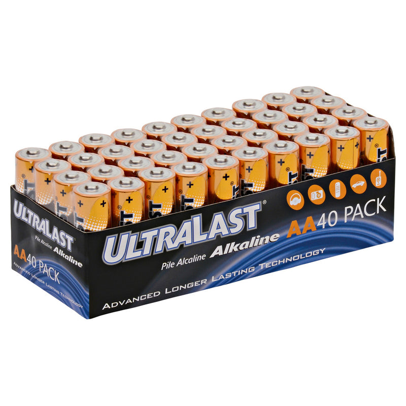 Ultralast 40 Pack AA Alkaline Batteries