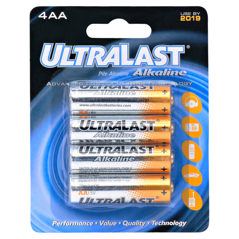 Ultralast 4 Pack AA Alkaline Batteries