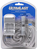 Ultralast Rechargeable CR123A Battery and Charger Kit