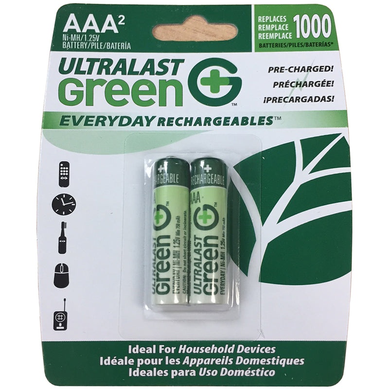 Ultralast 2 Pack AAA NiMh Everyday Rechargeable Batteries