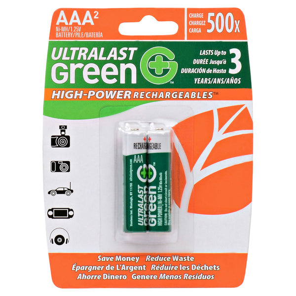 Ultralast 2 Pack AAA High-Power Rechargeable Batteries