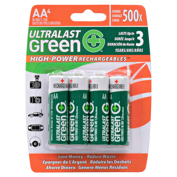 Ultralast 4 Pack AA High-Power Rechargeable Batteries