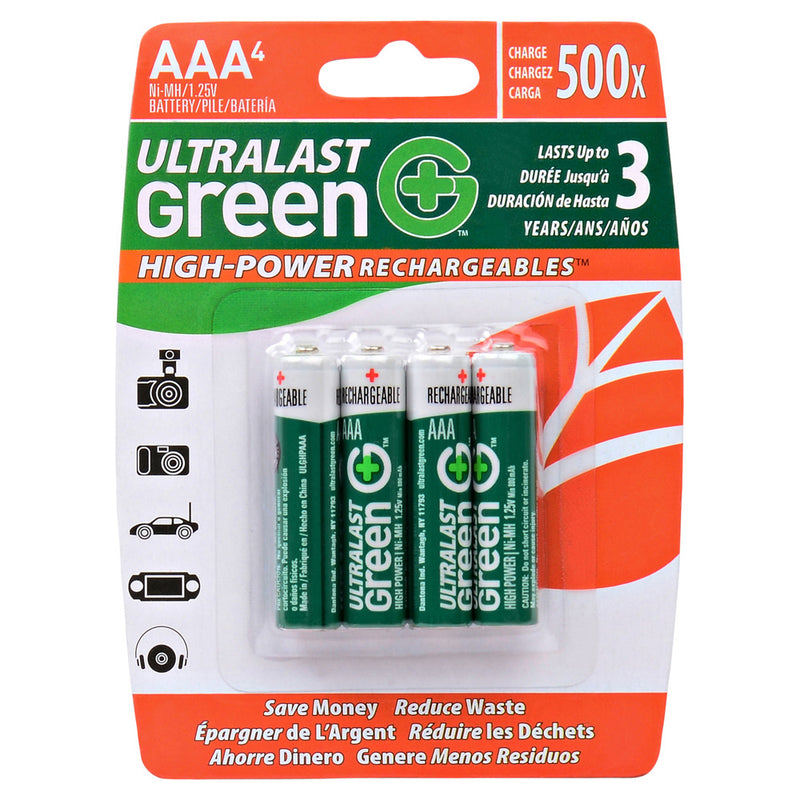 Ultralast 4 Pack AAA High-Power Rechargeable Batteries